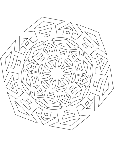 Coloring house snowflake